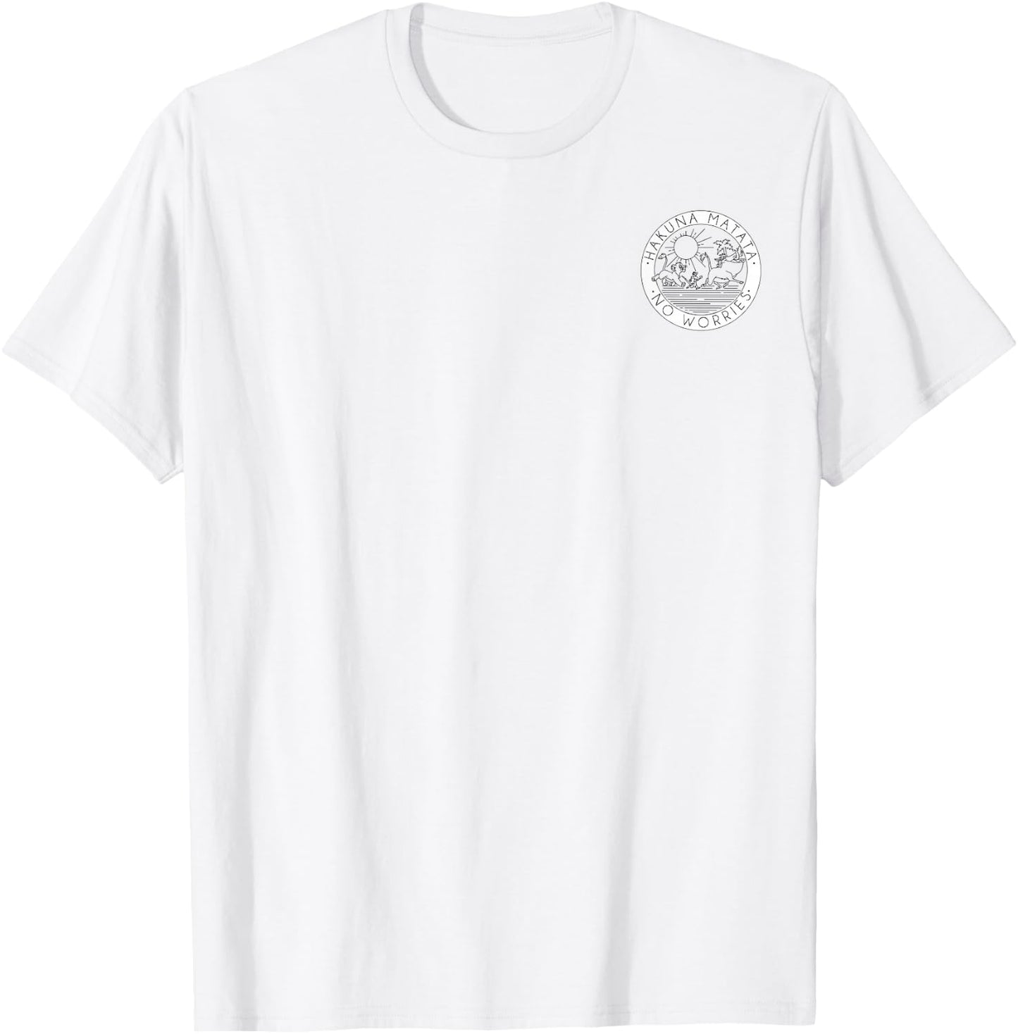 Disney The Lion King Hakuna Matata No Worries Left Chest T-Shirt - T-Shirt | White