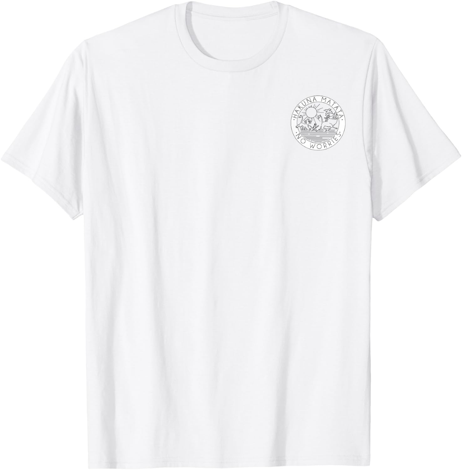 Disney The Lion King Hakuna Matata No Worries Left Chest T-Shirt - T-Shirt | White