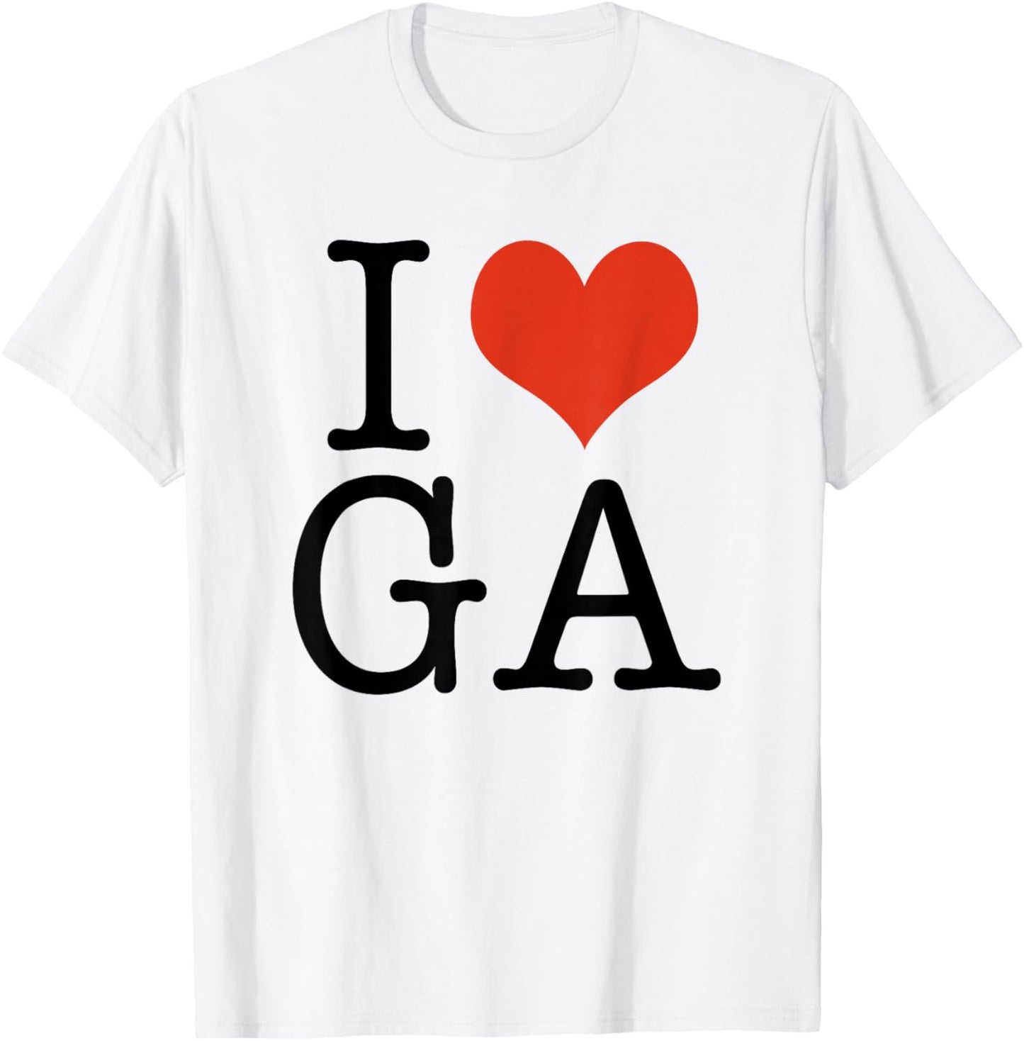 I Love GA Georgia USA American T-Shirt - T-Shirt | White