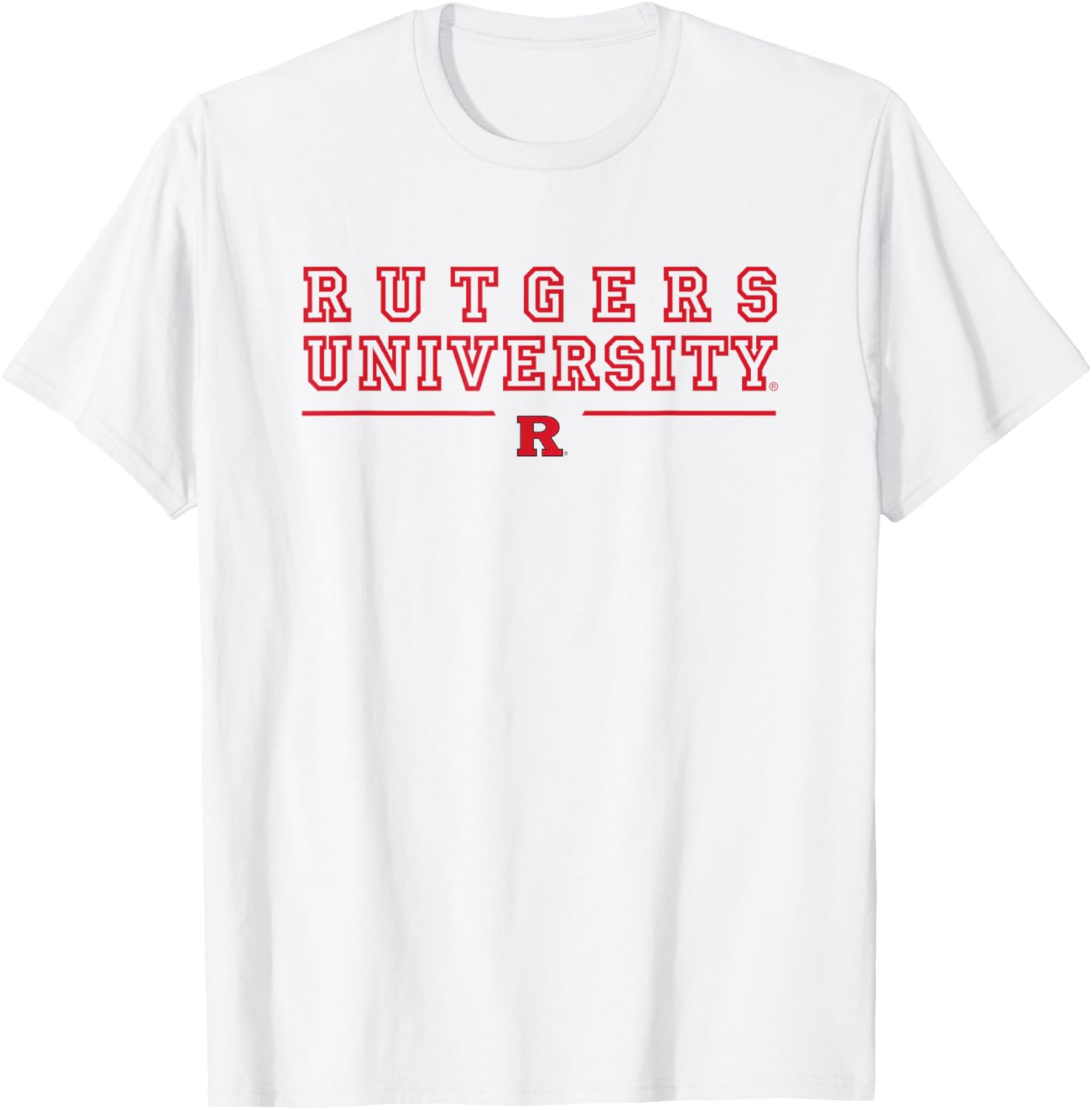 Rutgers University Scarlet Knights Block Line T-Shirt - T-Shirt | White