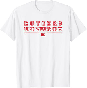 Rutgers University Scarlet Knights Block Line T-Shirt - T-Shirt | White