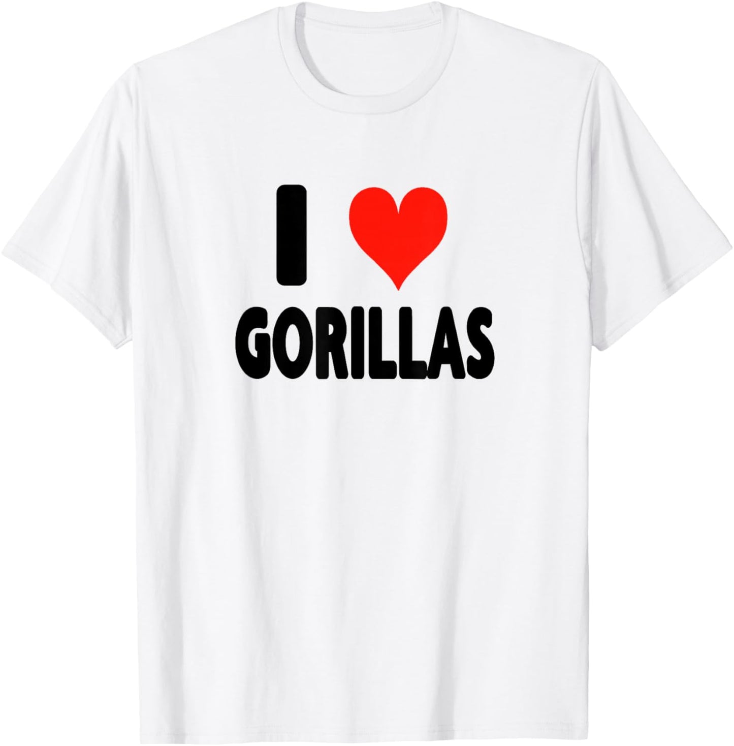 I Love Gorillas - Heart Mountain Gorilla Zoo Animal Ape T-Shirt - T-Shirt | White