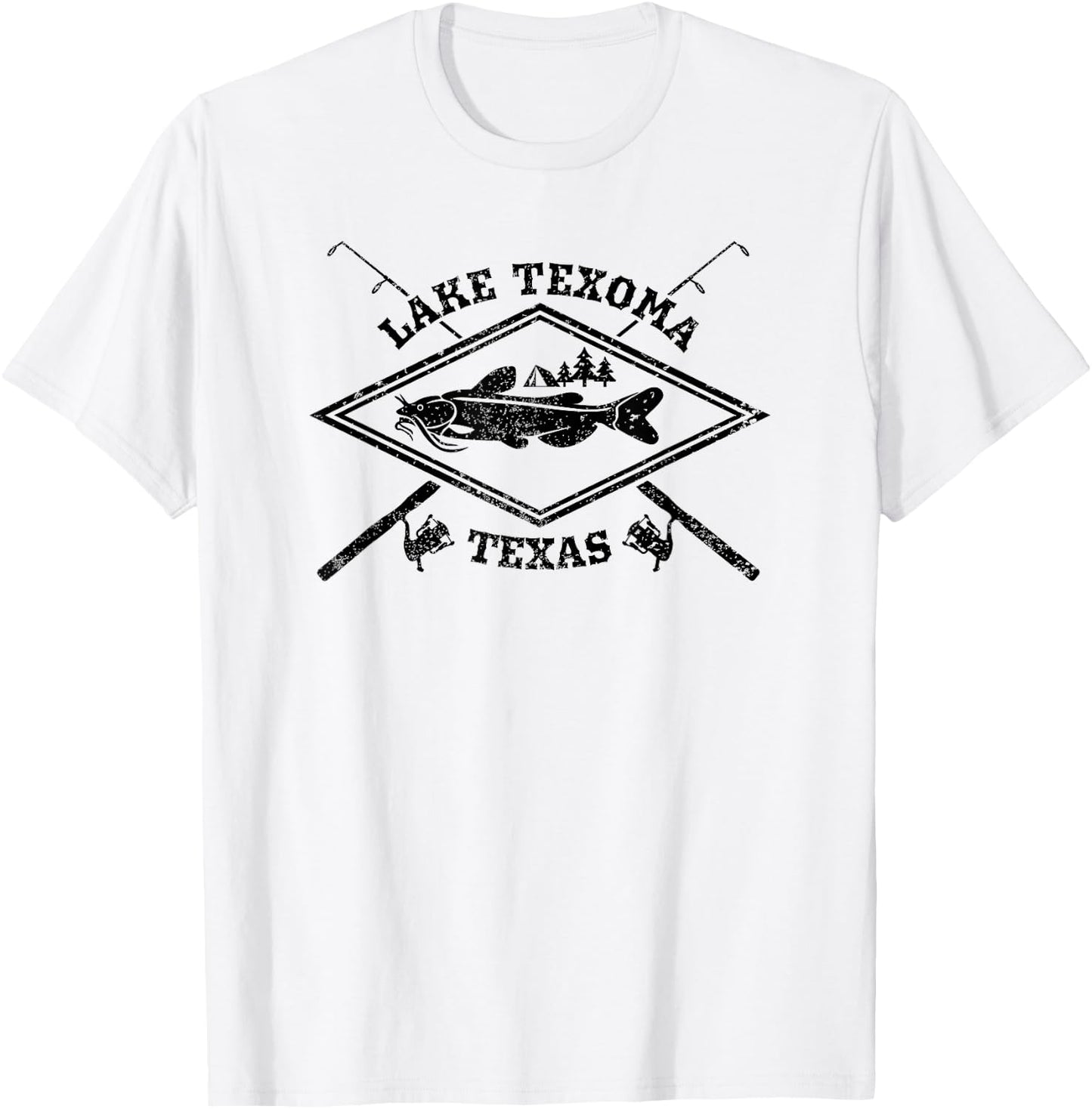 Lake Texoma Catfish Fishing Shirt for Texas Men T-Shirt - T-Shirt | White