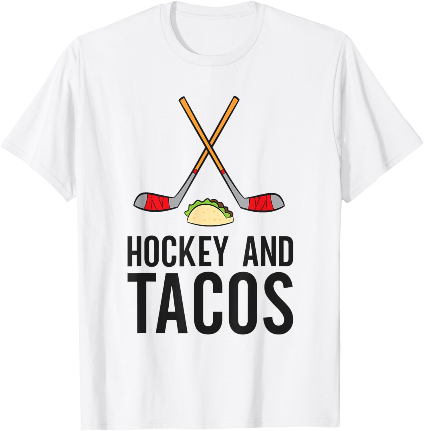 Hockey And Tacos Love Ice Hockeys T-Shirt - T-Shirt | White