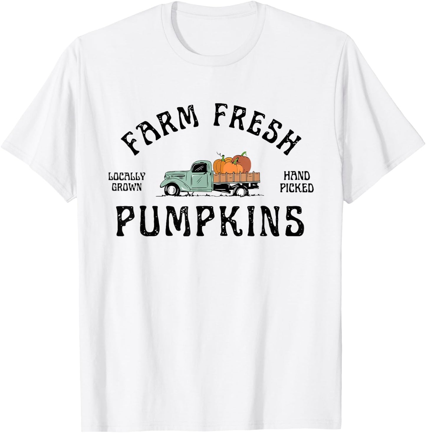 Farm Fresh Pumpkins Vintage Truck Fall Autumn Thanksgiving T-Shirt - T-Shirt | White
