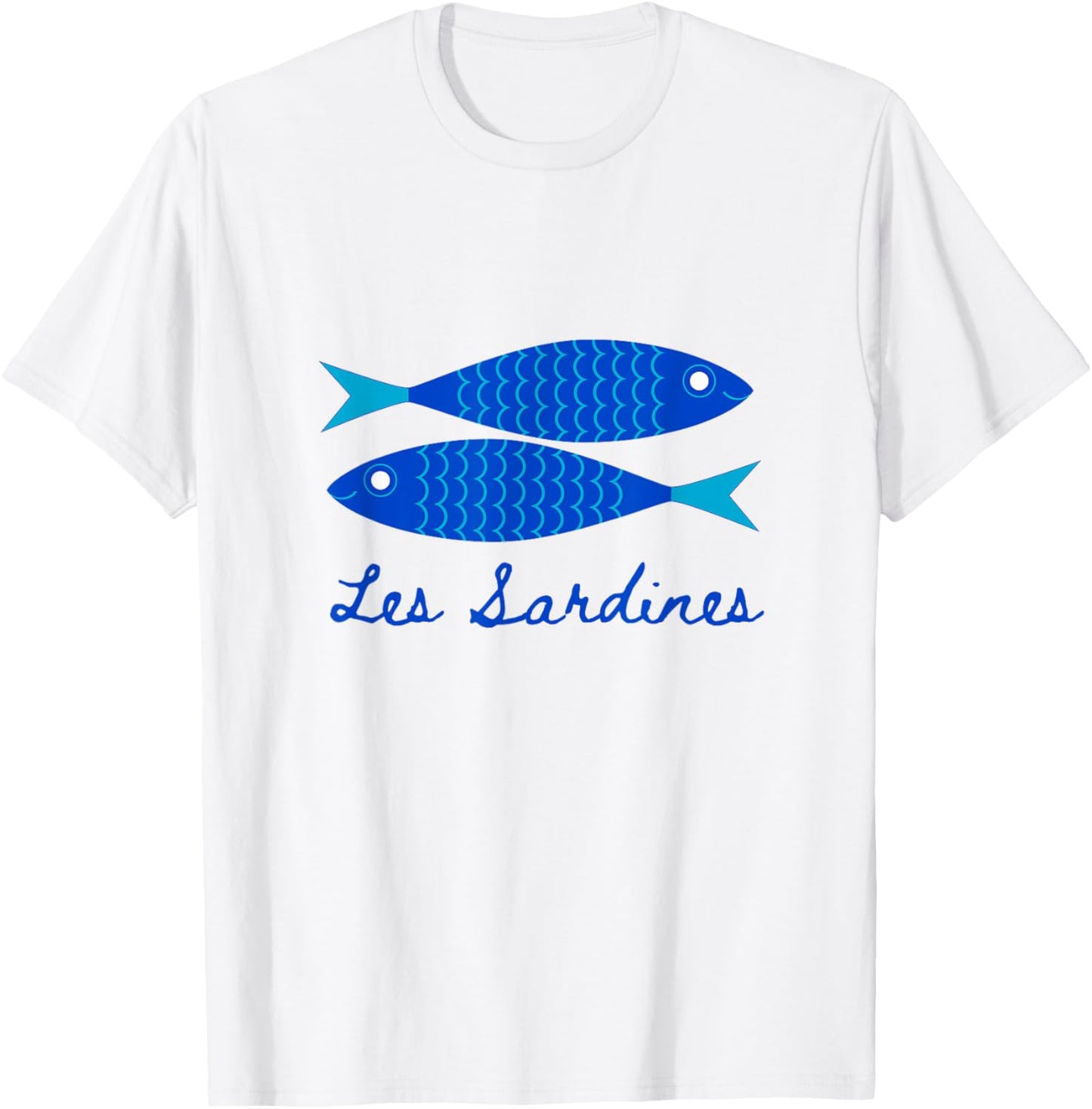 Les sardines fisherman aesthetic coastal sardine fish T-Shirt - T-Shirt | White
