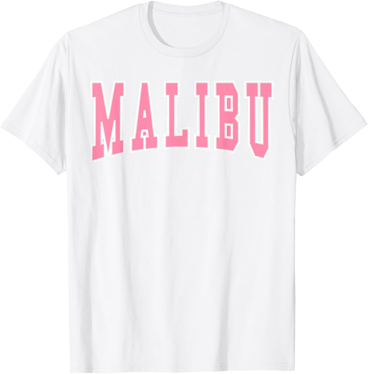 Preppy Varsity Pink Malibu California Teen Girls T-Shirt - T-Shirt | White