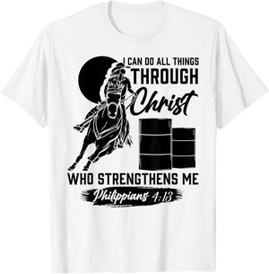 Barrel Racer Gifts for Girls Women Barrel Racing T-Shirt - T-Shirt | White