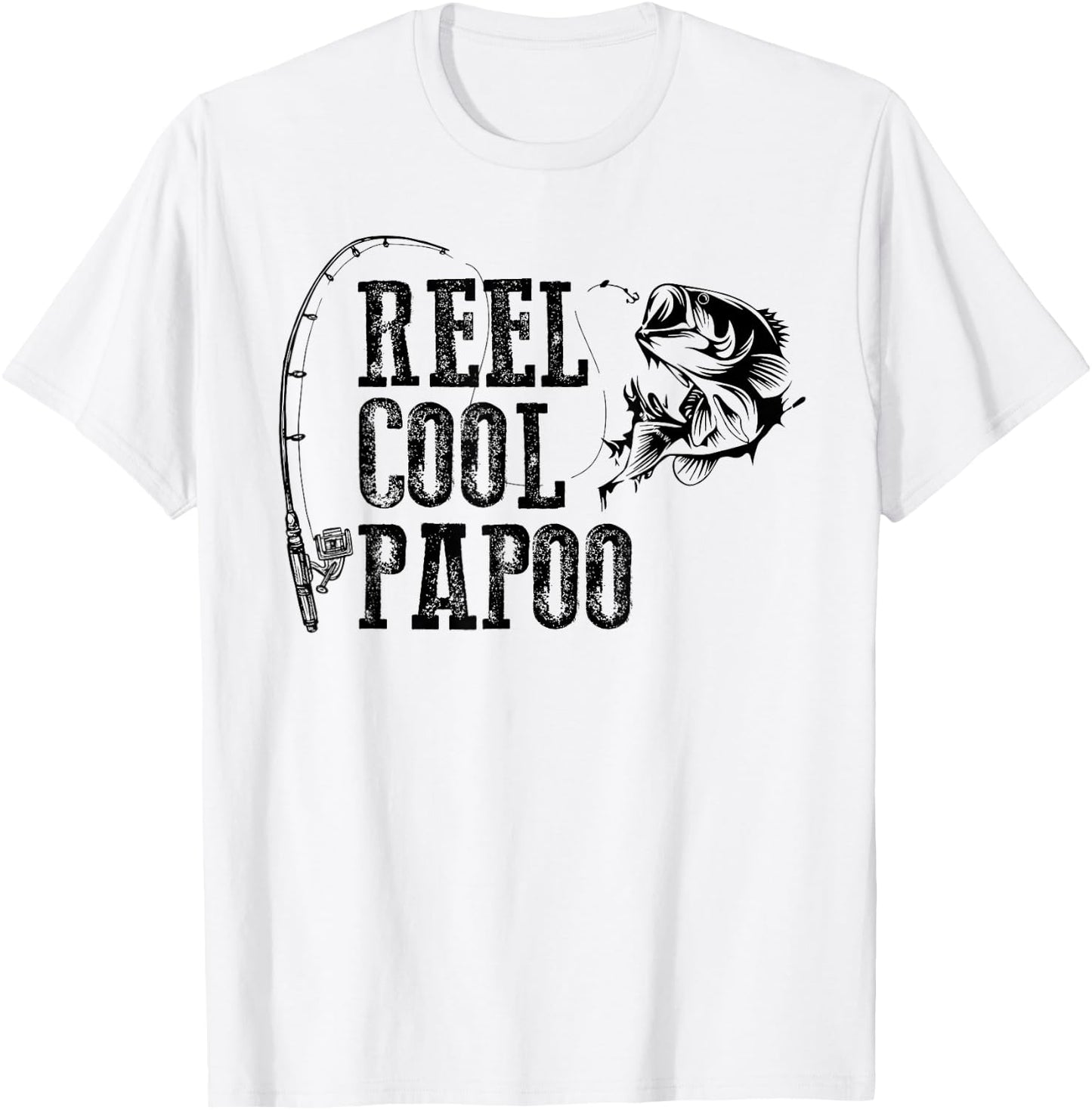 Papoo Fishing: Reel Cool Papoo Funny Gift T-Shirt - T-Shirt | White