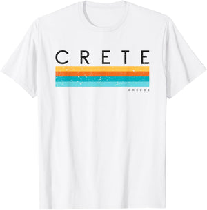 Vintage Crete Greece Retro Design T-Shirt - T-Shirt | White