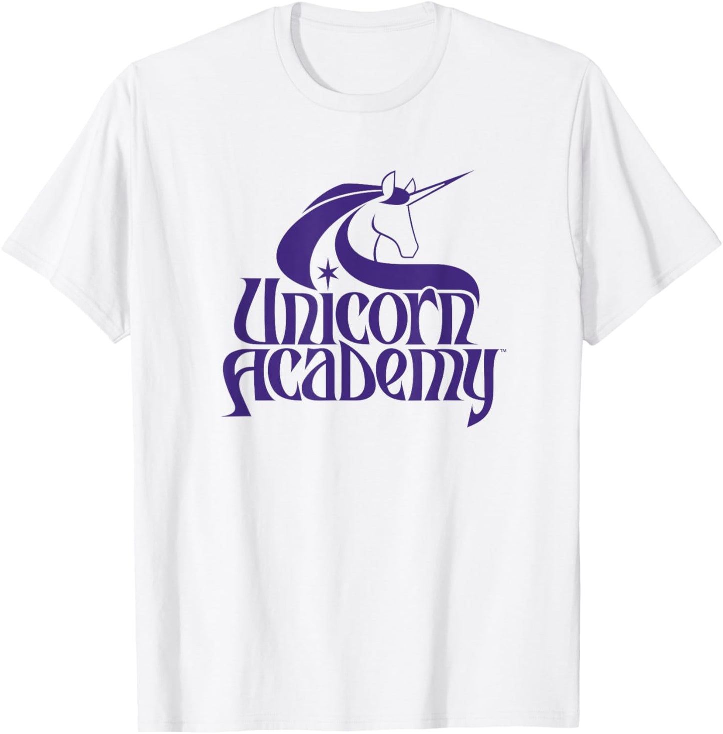 Unicorn Academy Silhouettes Graphic Front and Back Print T-Shirt - T-Shirt | White