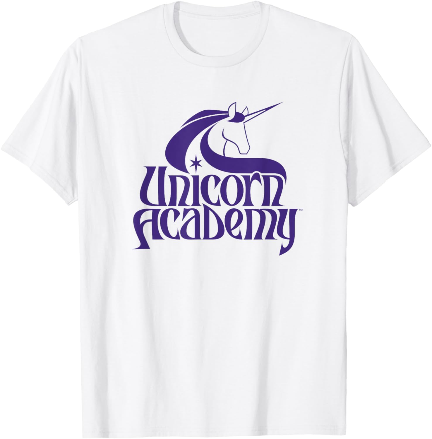 Unicorn Academy Silhouettes Graphic Front and Back Print T-Shirt - T-Shirt | White