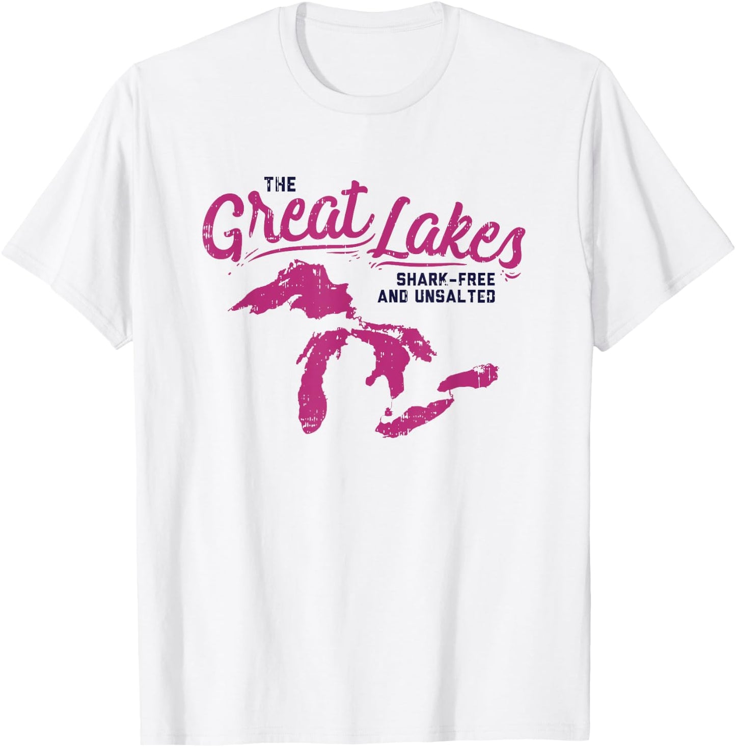 Great Lakes Shark Free & Unsalted Summer Vacation Women Girls Kids T-Shirt - T-Shirt | White