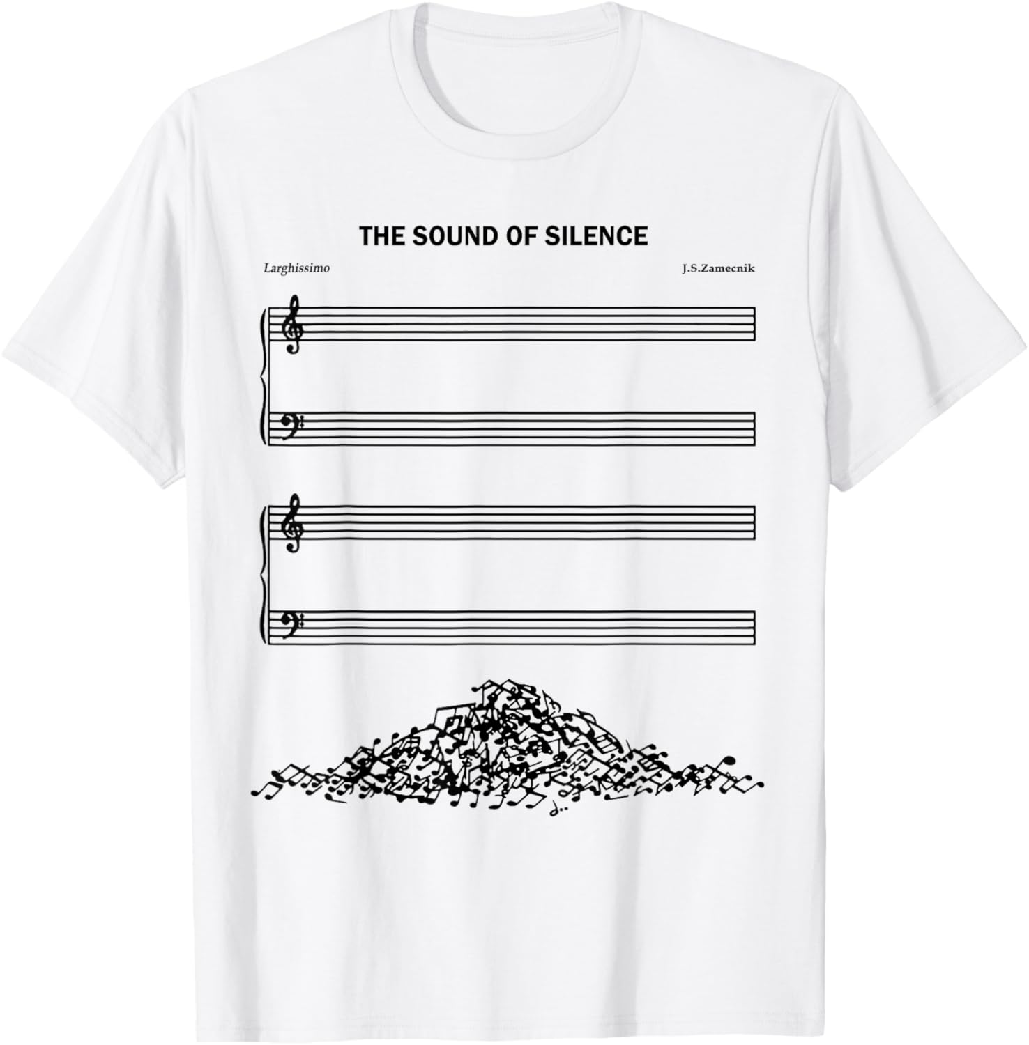 The Sound Of Silence Funny Musical T-Shirt - T-Shirt | White
