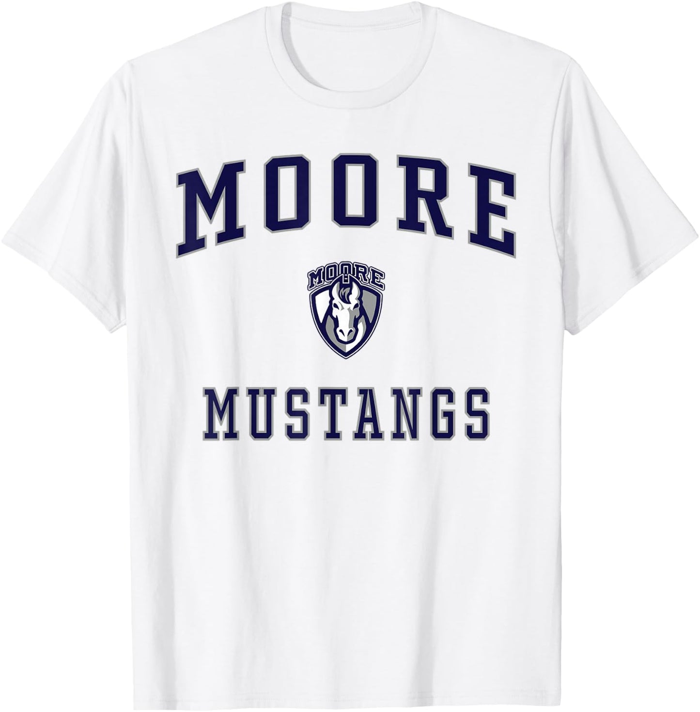 Moore School Mustangs T-Shirt - T-Shirt | White