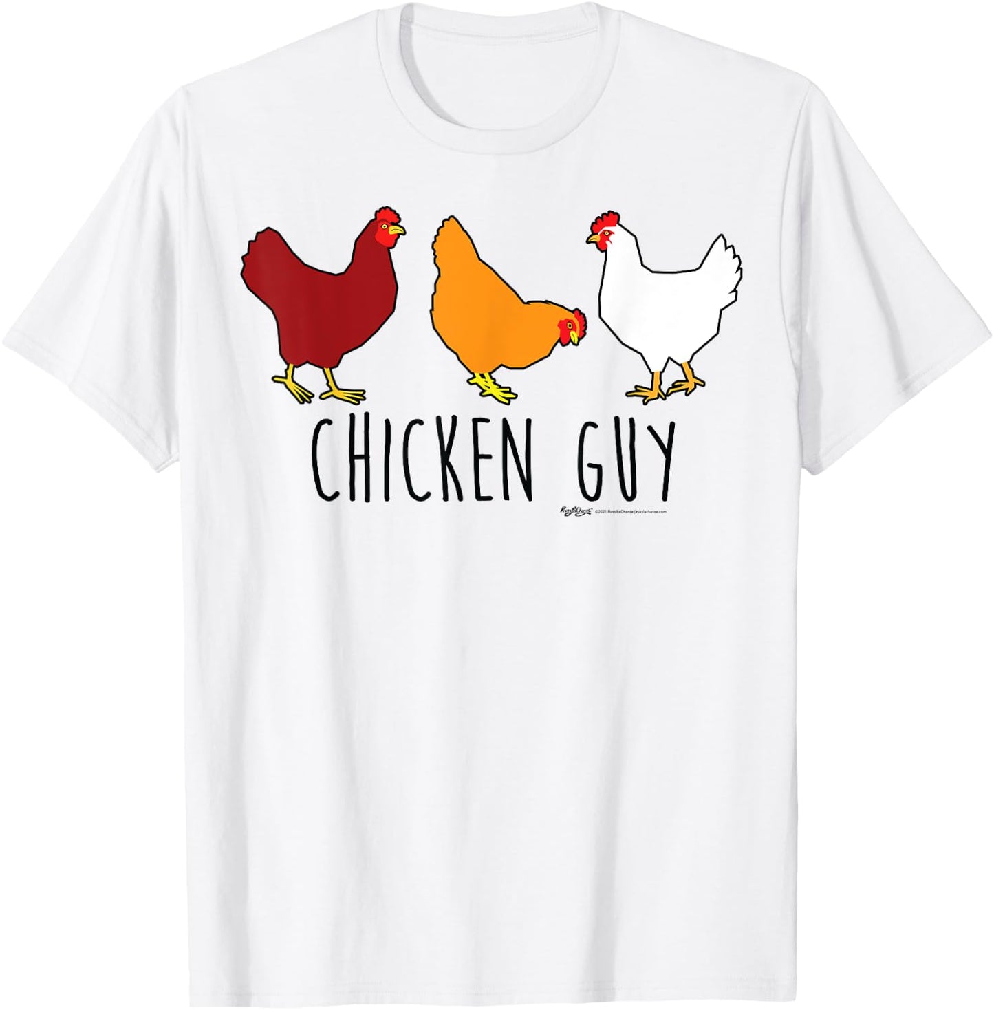 Chicken Guy Funny Farmers T-Shirt - T-Shirt | White
