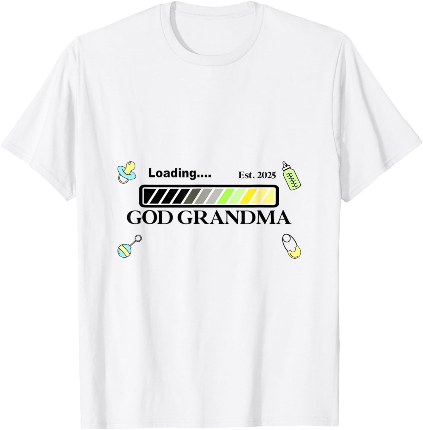 New baby shower 2025 Loading God Grandma grandmother pastel T-Shirt - T-Shirt | White