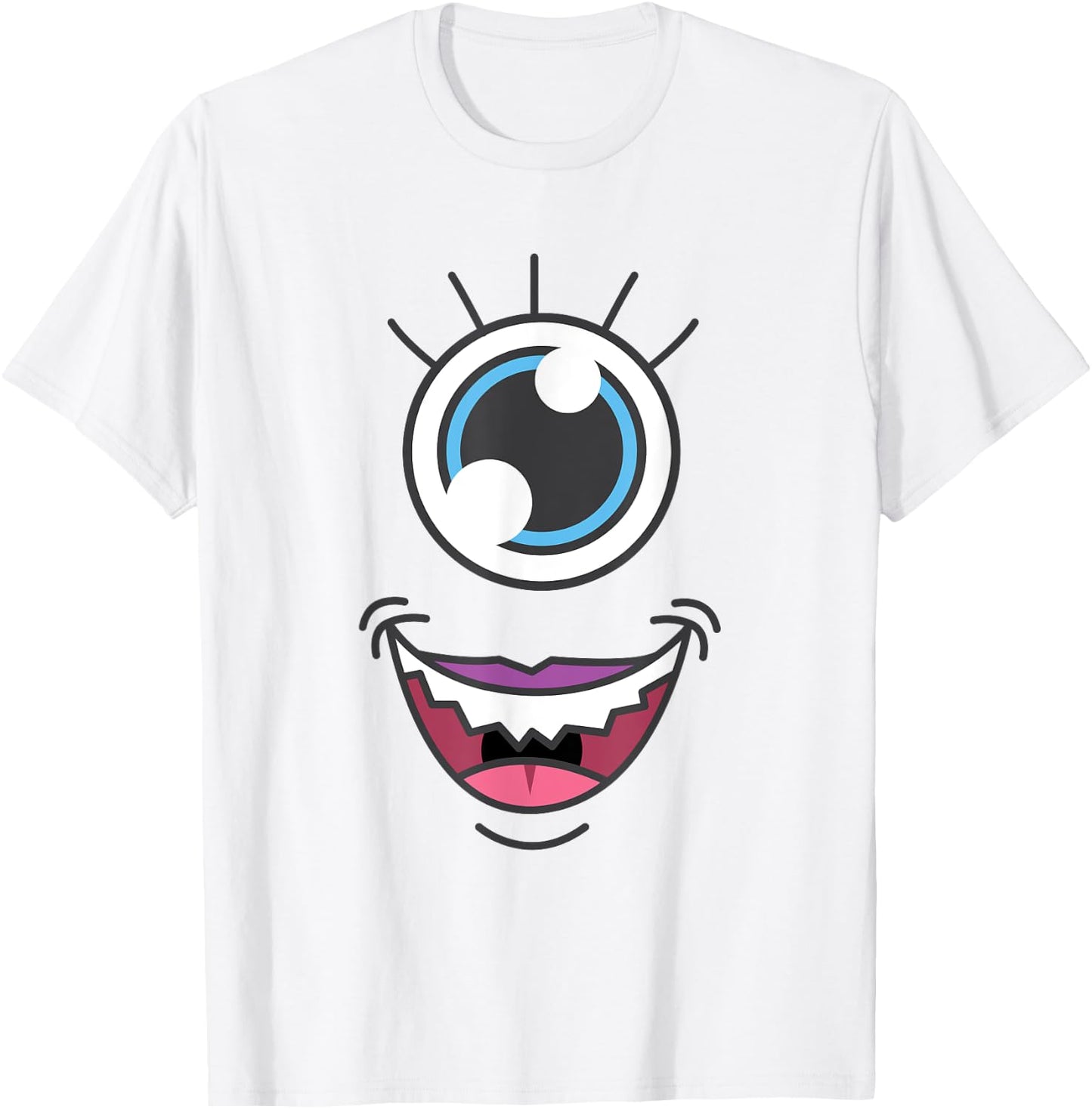 Funny Scary Monster Eyeball Face Halloween T-Shirt - T-Shirt | White