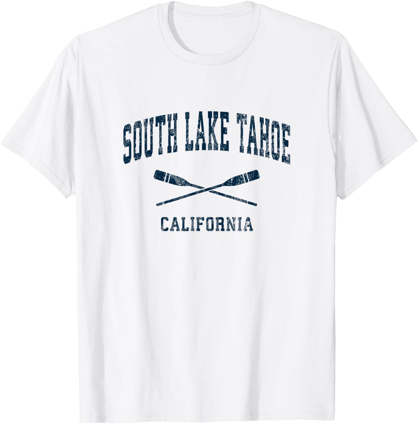 South Lake Tahoe California Vintage Nautical Paddles Sports T-Shirt - T-Shirt | White
