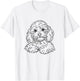 Cavapoo Dog Line Art Design Men Women Girls Kids T-Shirt - T-Shirt | White