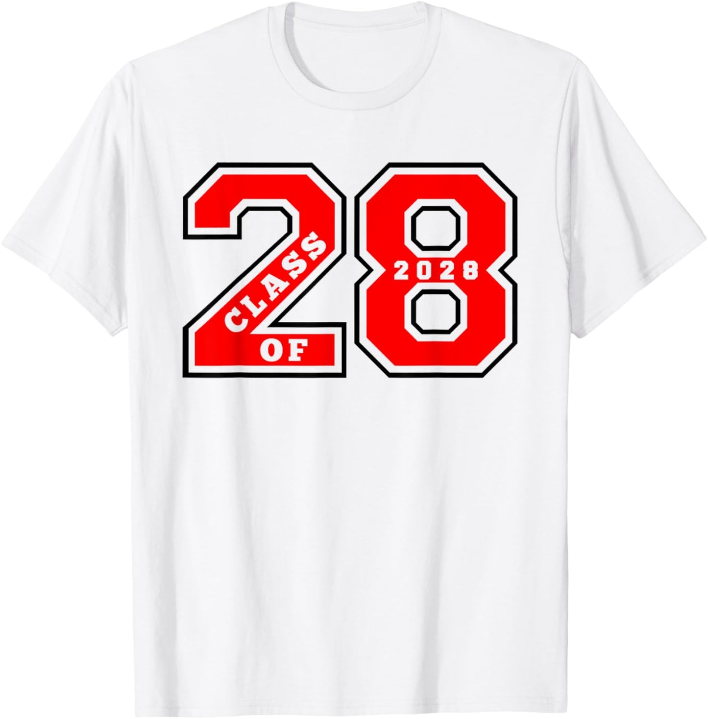 Class of 2028 - Letterman Style Class of 28 Swag Gift 1 T-Shirt - T-Shirt | White