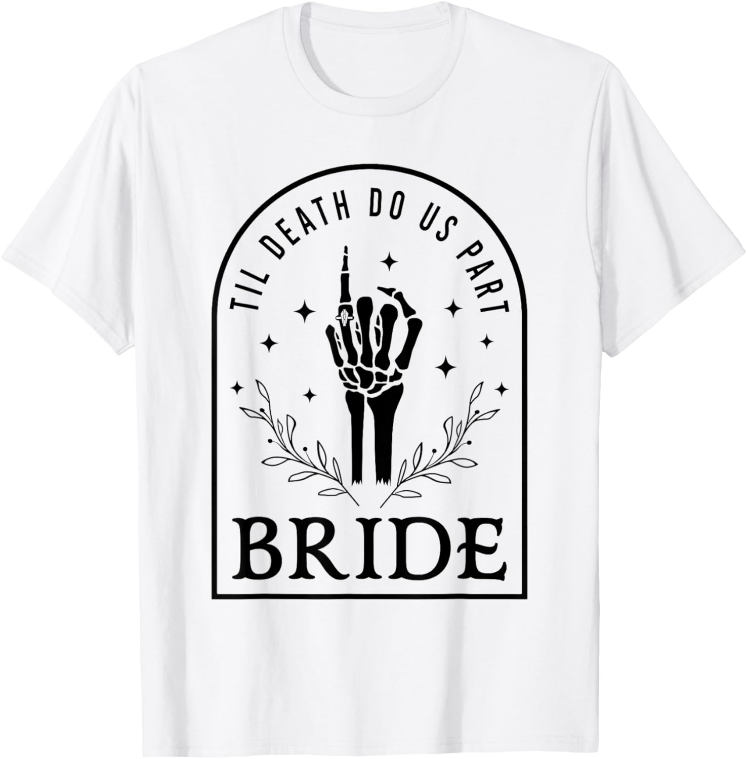 Bride Groom Skeleton Gothic Halloween Engagement Wedding T-Shirt - T-Shirt | White