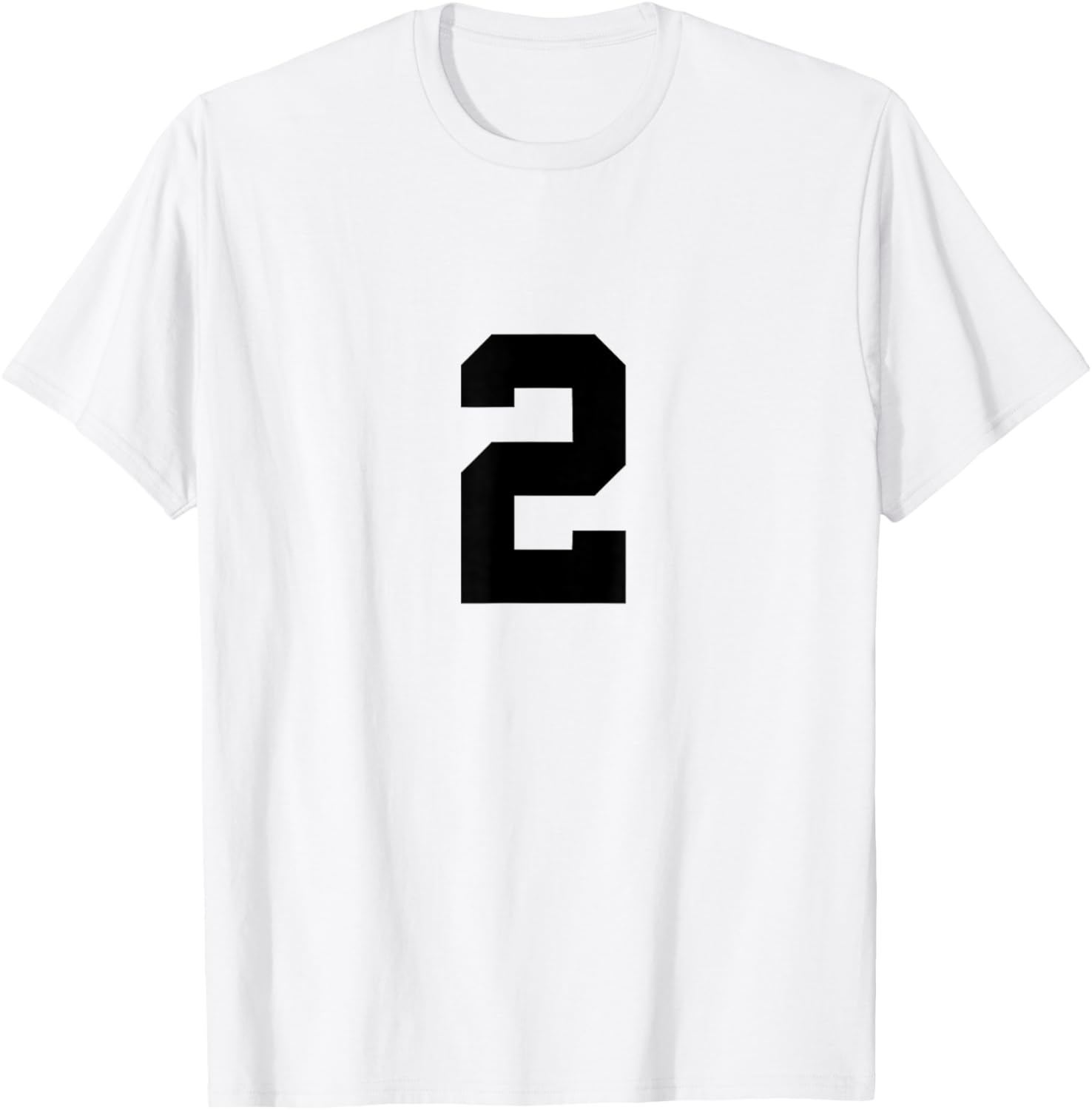 Number 2 (on Front / Back) Sports Team Jersey Number T-Shirt - T-Shirt | White