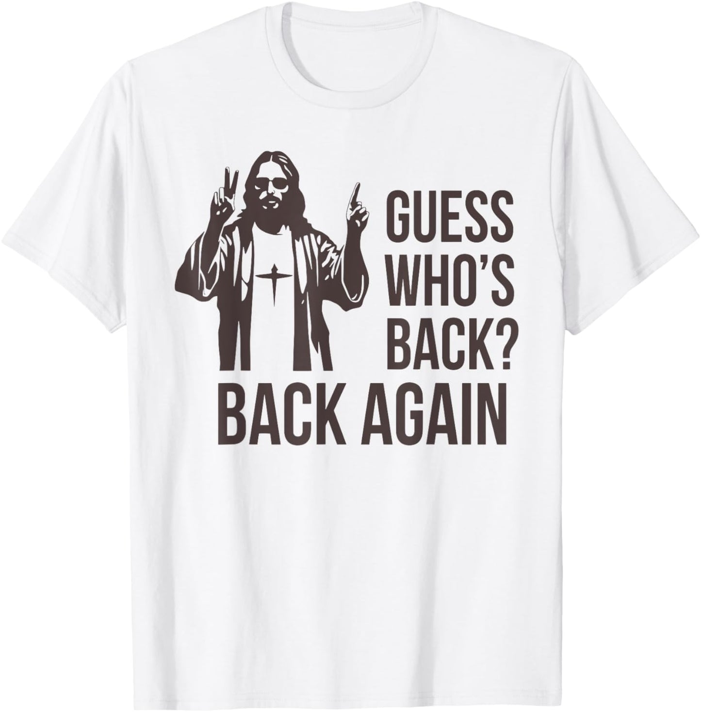 Guess Who's Back Back Again Happy Easter Jesus Christian T-Shirt - T-Shirt | White