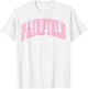 Fairfield Vintage Preppy Varsity Pink Sports T-Shirt - T-Shirt | White