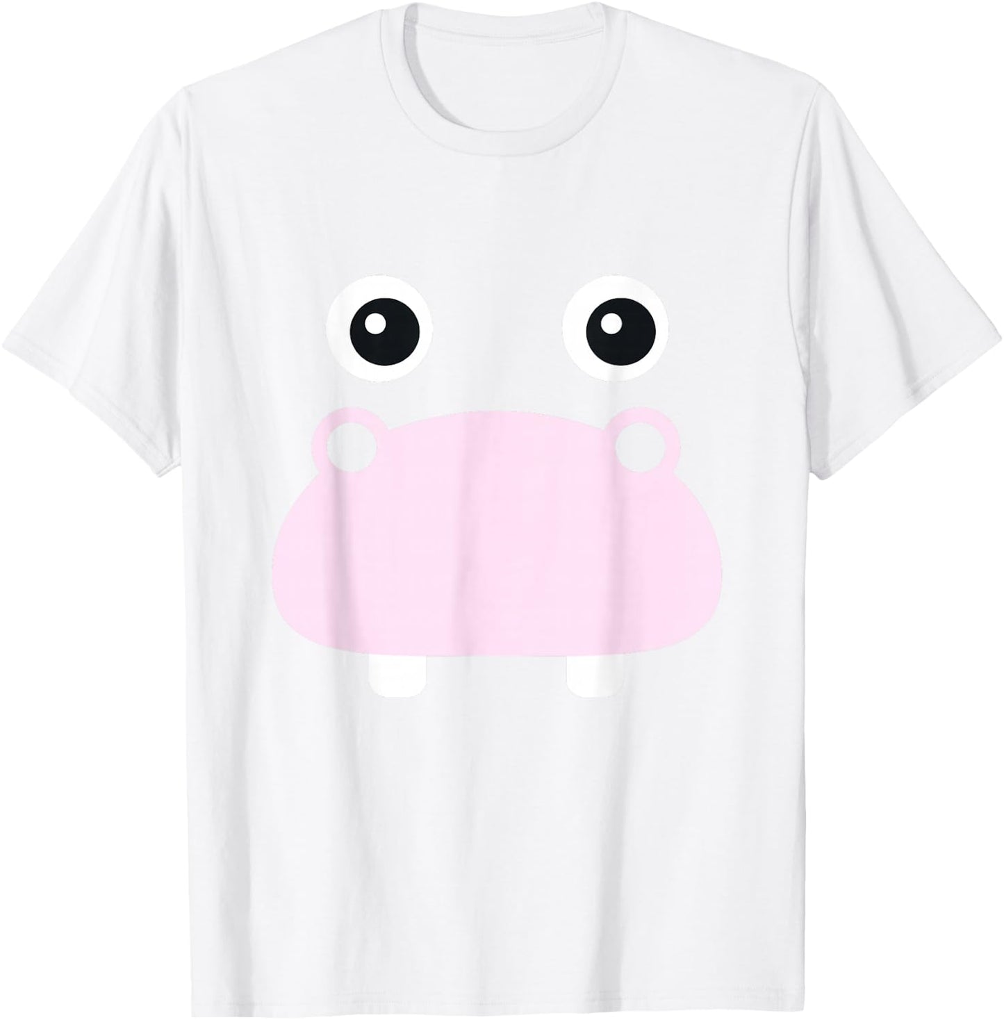 Kawaii Hippo Face Easy Animal Costume for Girls Adults T-Shirt - T-Shirt | White