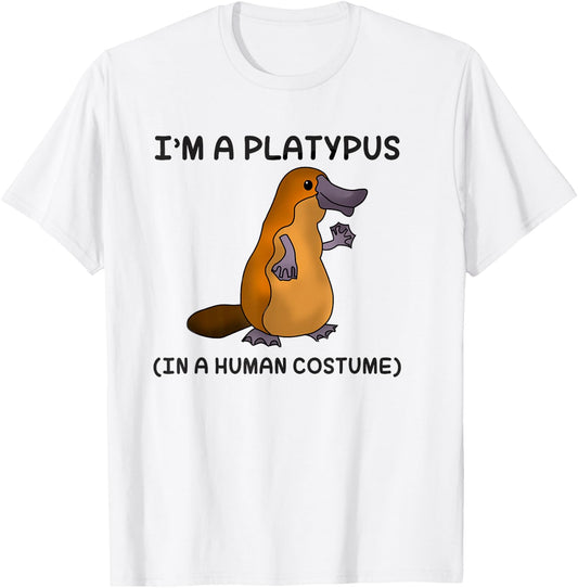 Platypus in a Human Costume Shirt for Kids T-Shirt - T-Shirt | White
