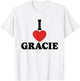 Personalized Name Gracie I Love Gracie Heart Groovy T-Shirt - T-Shirt | White