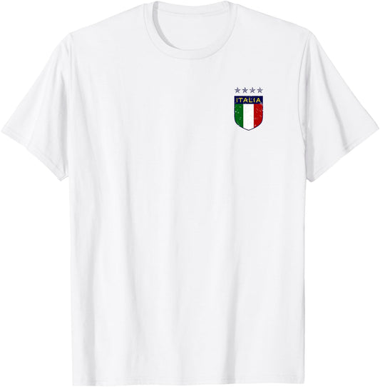 Vintage Italia Soccer Double-Sided T-Shirt - T-Shirt | White