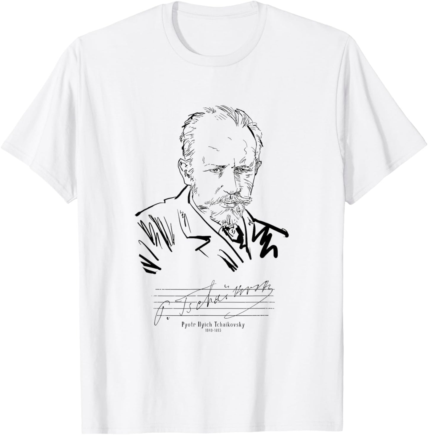 Tchaikovsky-Russian composer-Classical Music T-Shirt - T-Shirt | White