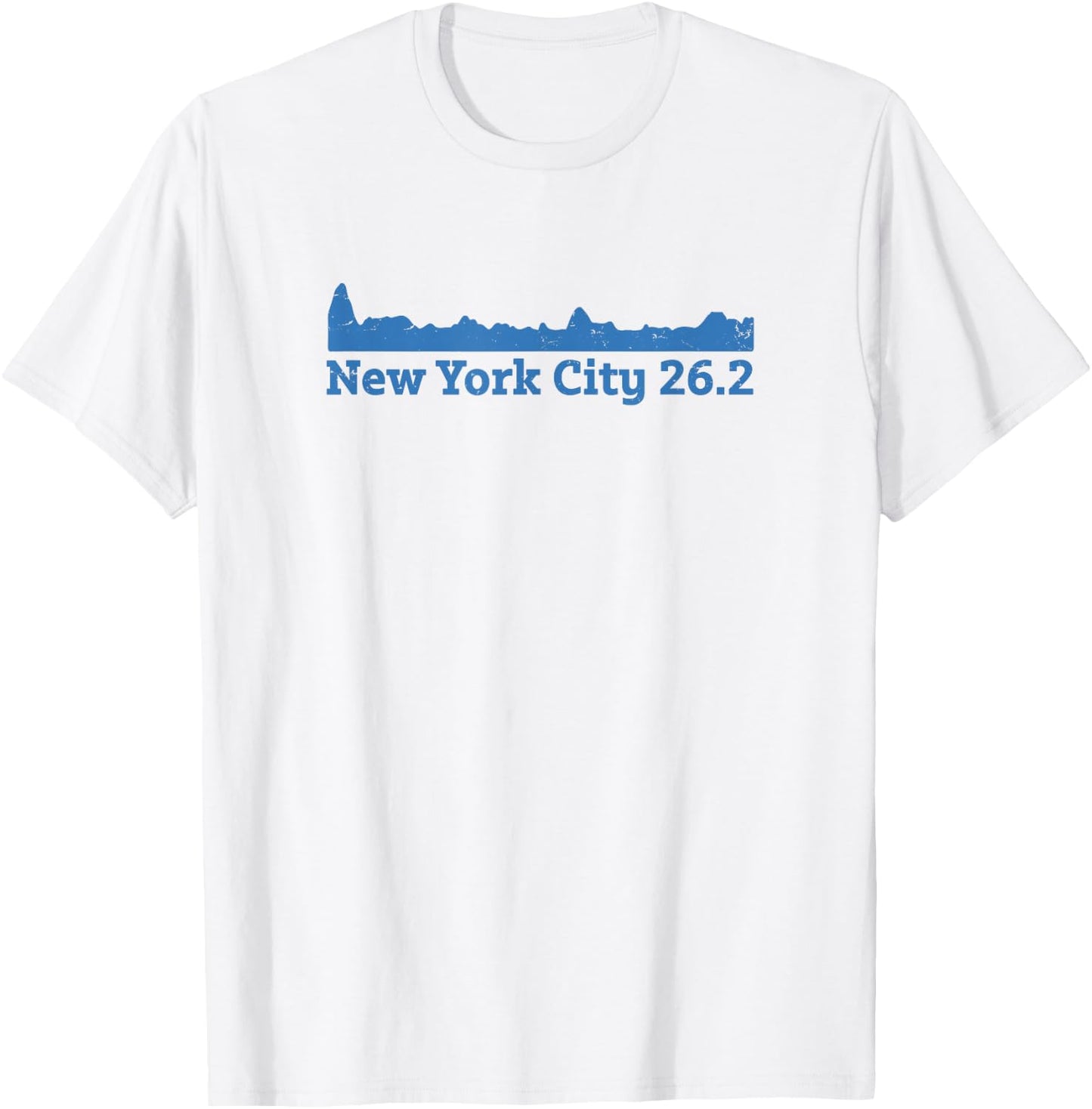 Run New York City Elevation Map 26.2 NYC T Shirt T-Shirt - T-Shirt | White