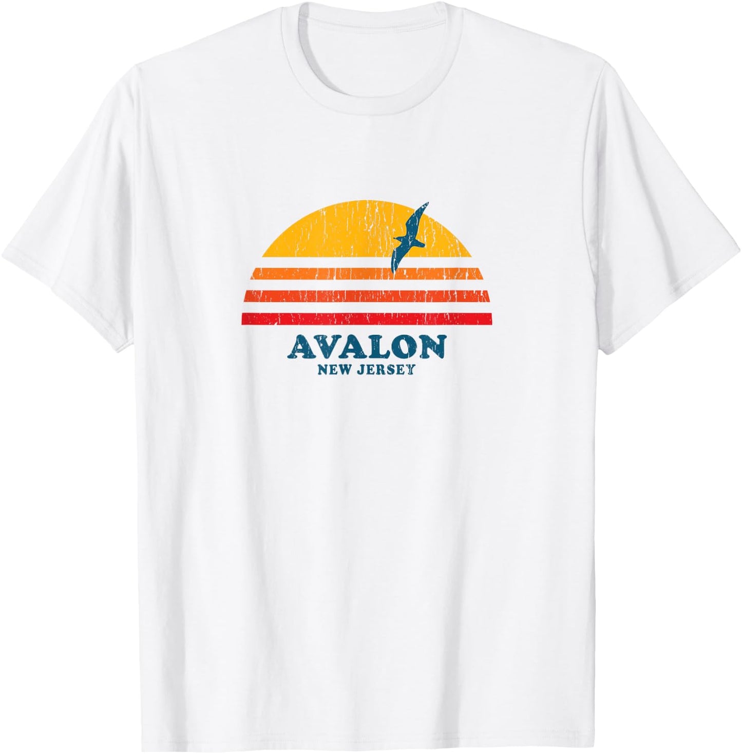 Avalon New Jersey NJ Vintage Casual Graphic 70s T-Shirt - T-Shirt | White