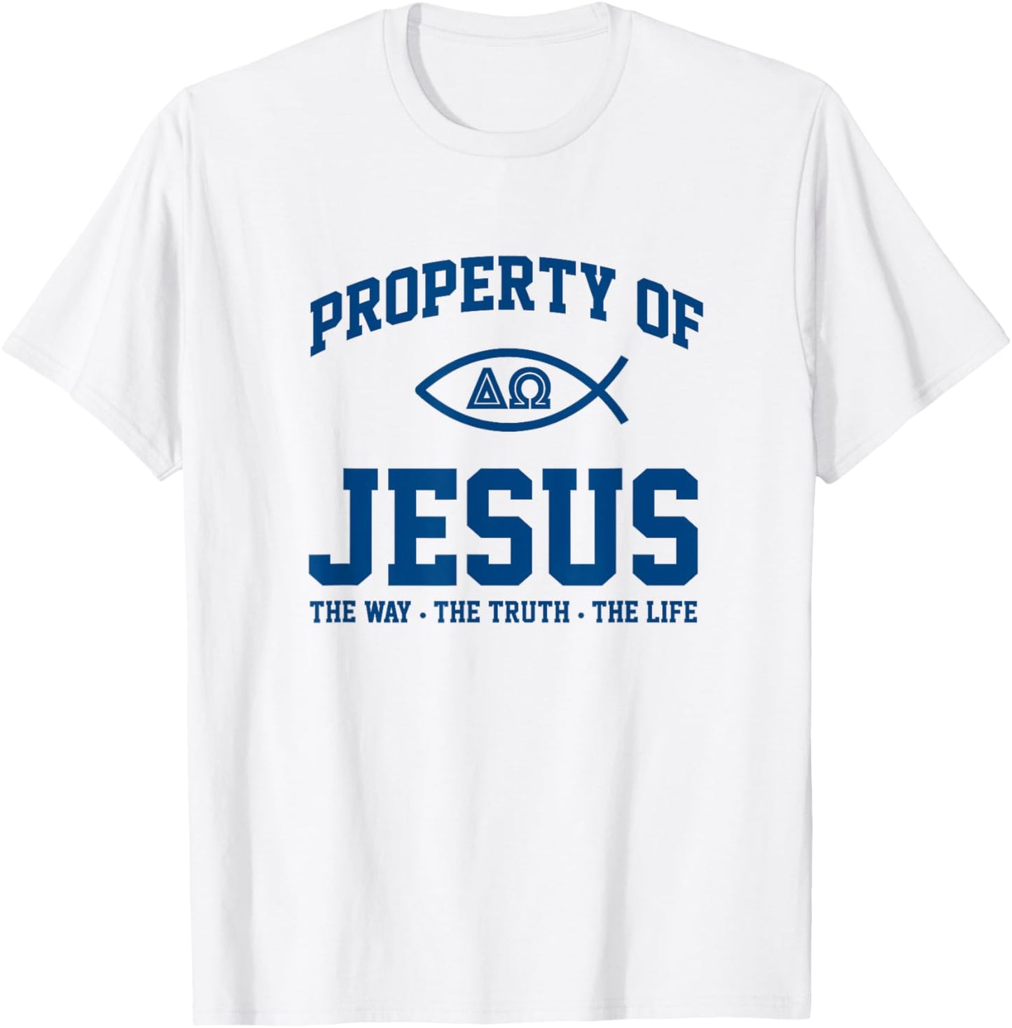 Christian Shirt - Property of Jesus Throwback Gym T-Shirt - T-Shirt | White