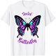 Purple and Blue Social Butterfly T-Shirt - T-Shirt | White