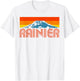 Mount Rainier Vintage Mountains & Sun Retro 80's T-Shirt - T-Shirt | White