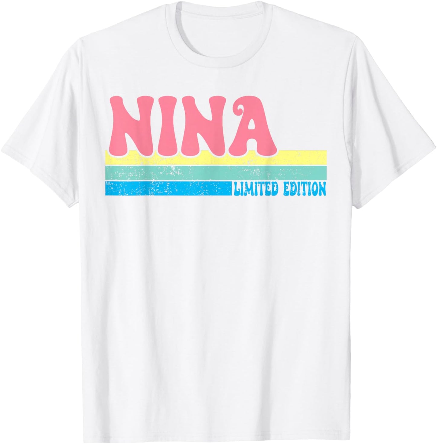 NINA Name Personalized Cute Idea Groovy Women NINA T-Shirt - T-Shirt | White