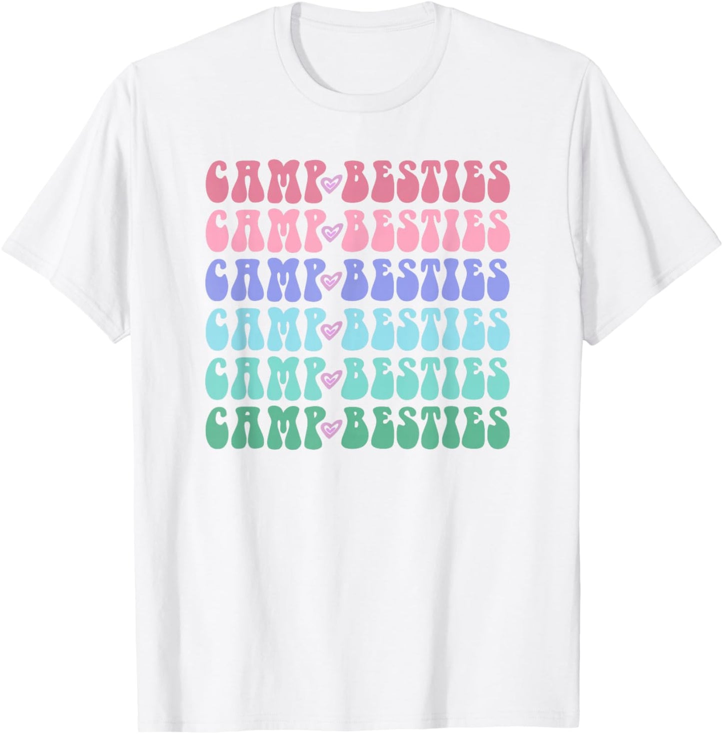 Groovy CAMP BESTIES Girls Campfire Crew Ladies Team Cousin T-Shirt - T-Shirt | White