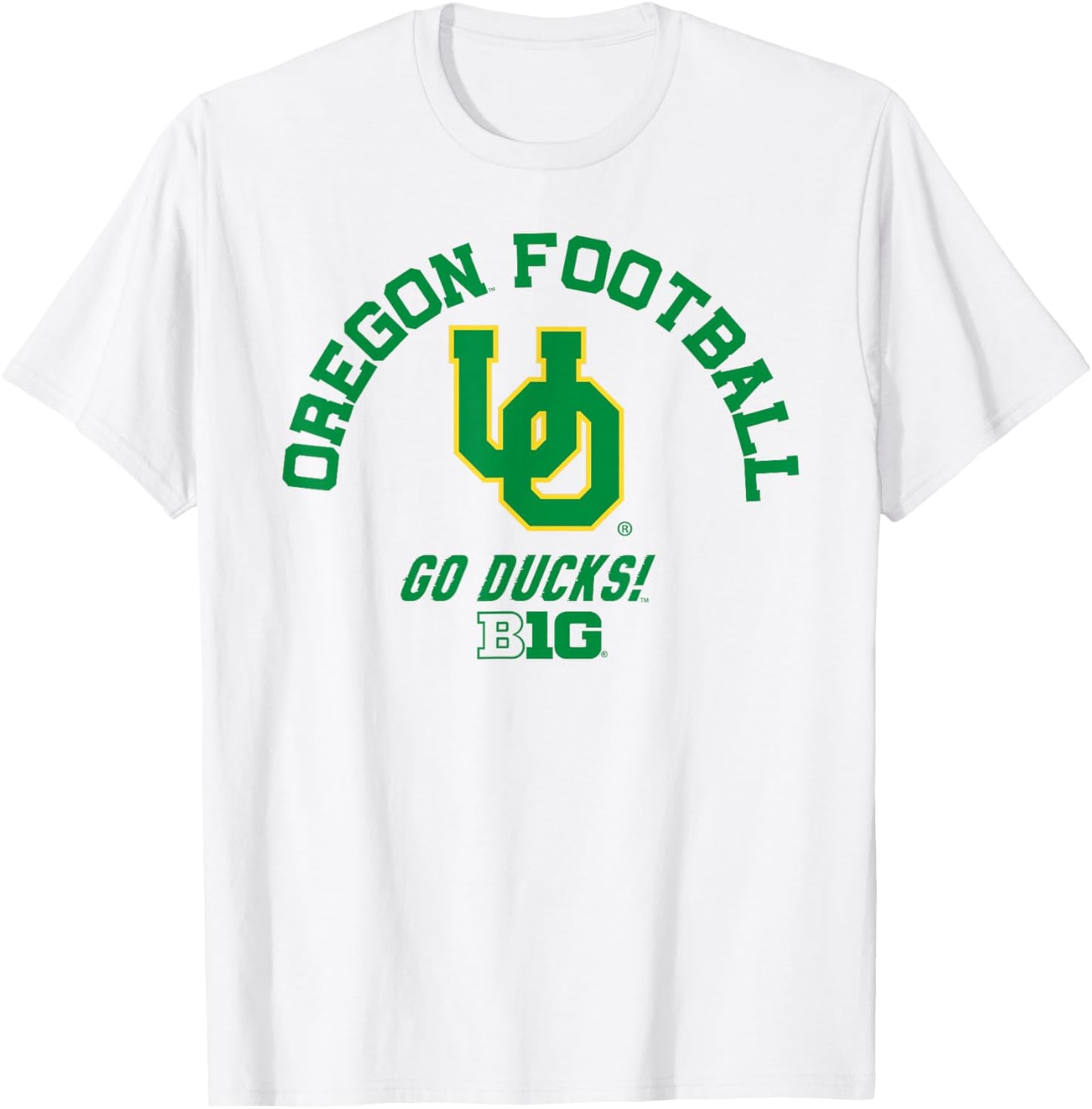 Oregon Ducks Big 10 Football Logo Officially Licensed T-Shirt - T-Shirt | White