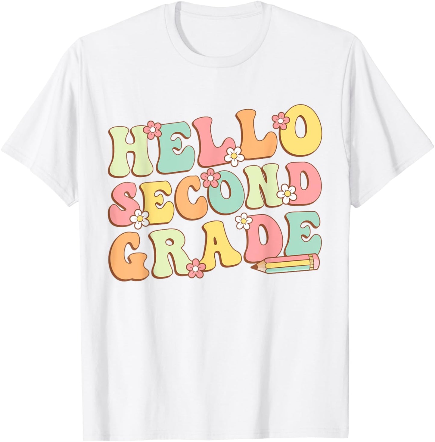 Hello Second Grade Team 2nd Grade Teacher Girl Back School T-Shirt - T-Shirt | White