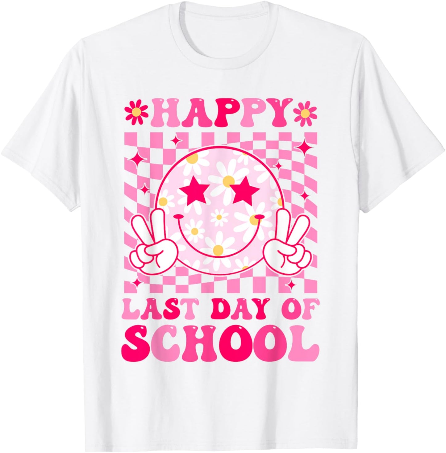 Happy Last Day of School Teacher Boys Girls Kids Graduation T-Shirt - T-Shirt | White
