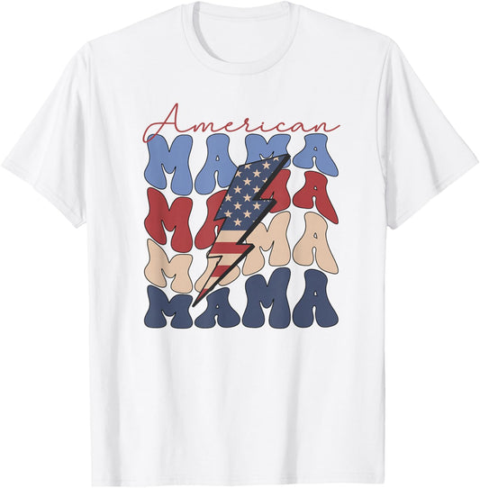 American Mama, 4th Of July, Fourth of July, Patriotic, USA Men T-Shirt - T-Shirt | White