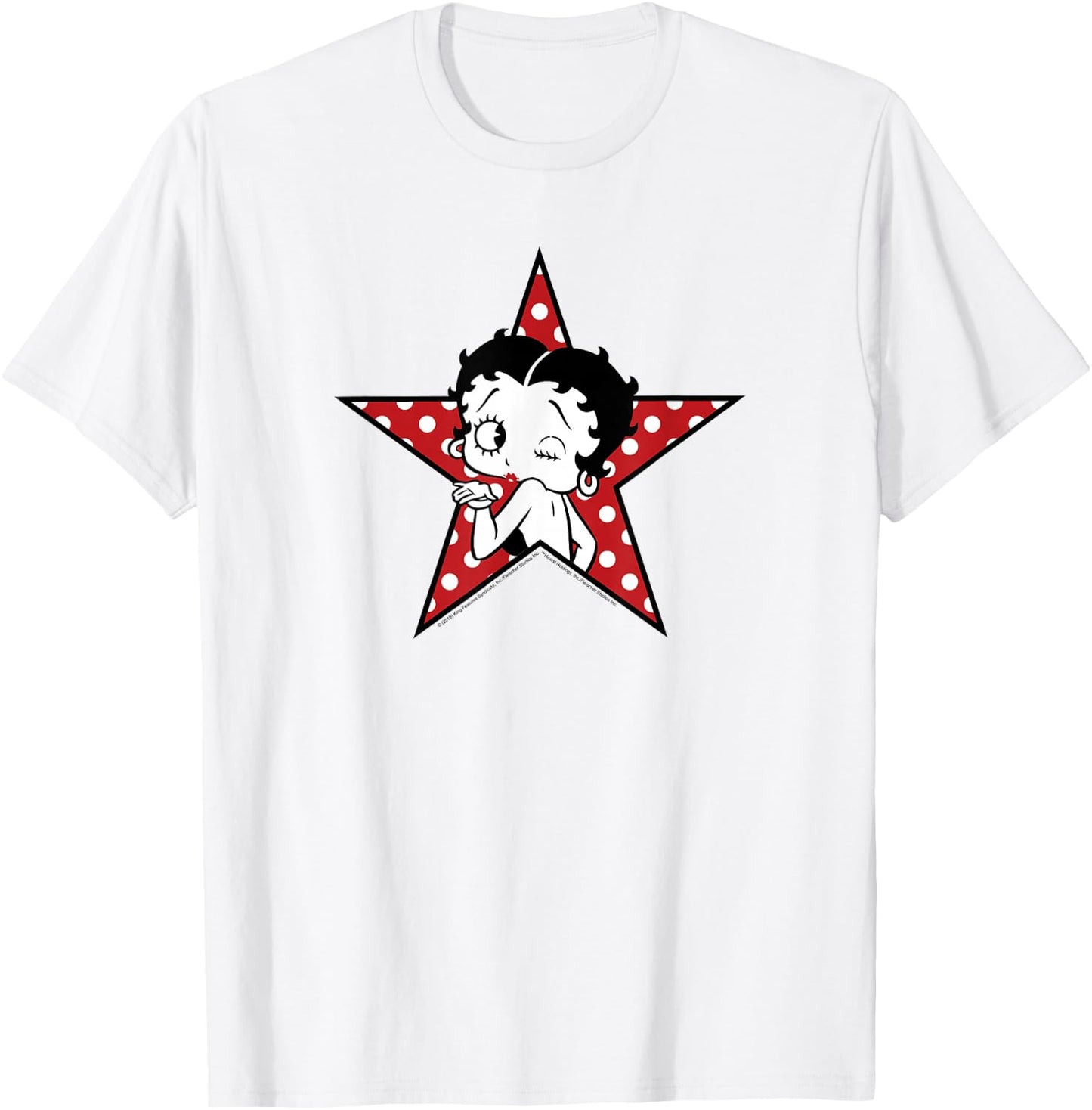 Betty Boop Betty Blowing Kiss Star T-Shirt - T-Shirt | White