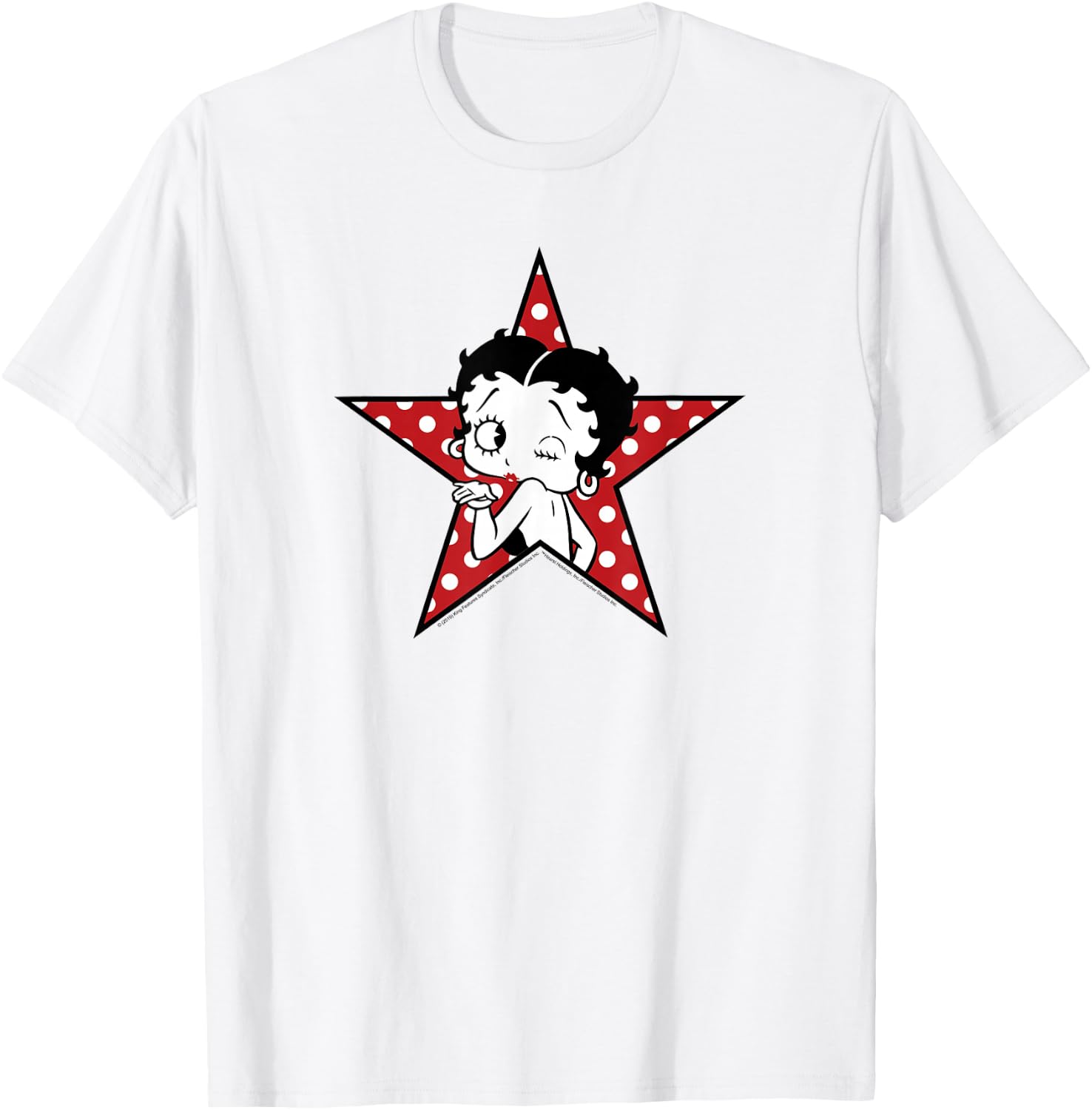 Betty Boop Betty Blowing Kiss Star T-Shirt - T-Shirt | White