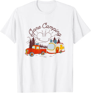 Disney Mickey and Friends Gone Camping Retro Trailer T-Shirt - T-Shirt | White
