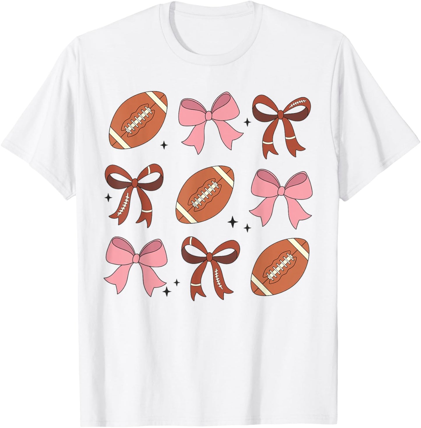 Vintage Football Coquette Pink Girls Sport T-Shirt - T-Shirt | White