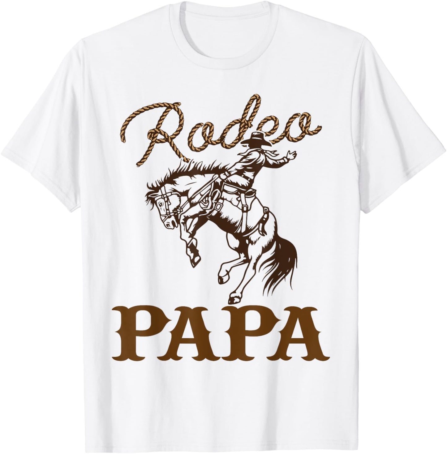 Papa Birthday Cowboy Cowgirl Western Rodeo Dad Bday Party T-Shirt - T-Shirt | White
